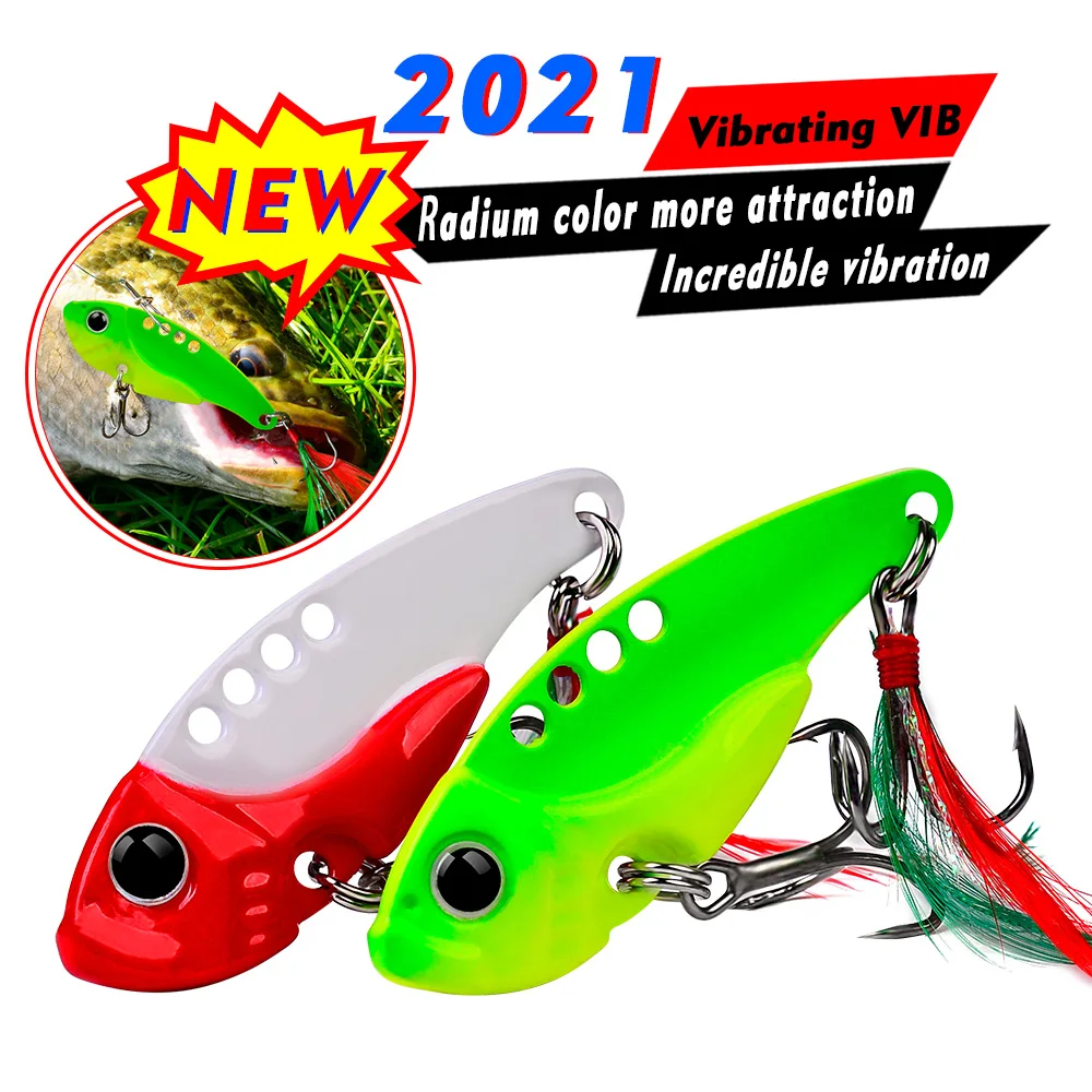 

1PCS VIB Lure 5cm-11g Spoon Spinnerbait Vibration Fishing Lures Sinking Swimbait Artificial Hard Bait Fishing Tackle