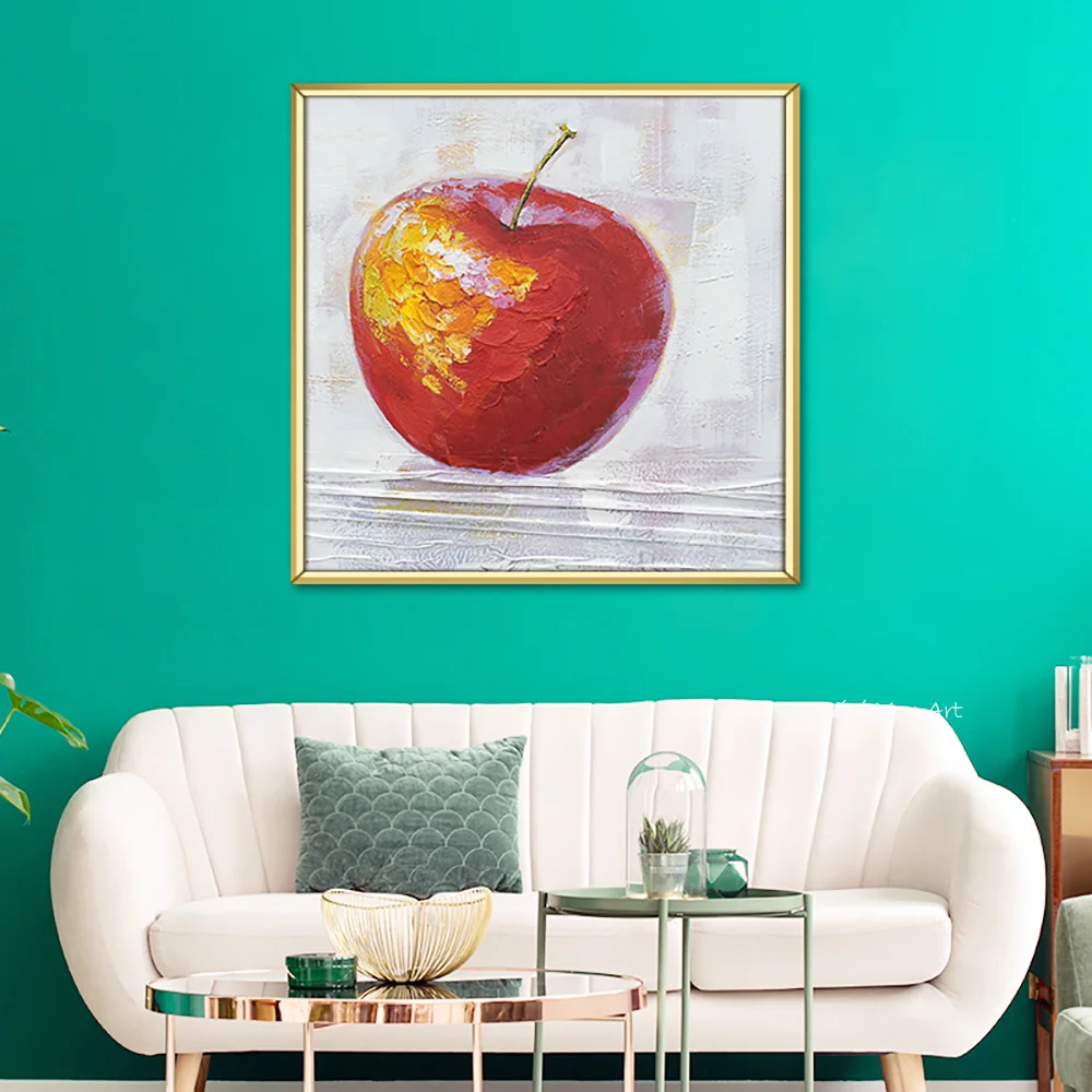 Koop Abstracte Rode Apple Canvas Schilderij Wall Art Handgemaakte Poster Foto Decoratieve Schilderkunst Woonkamer Home Decoratie