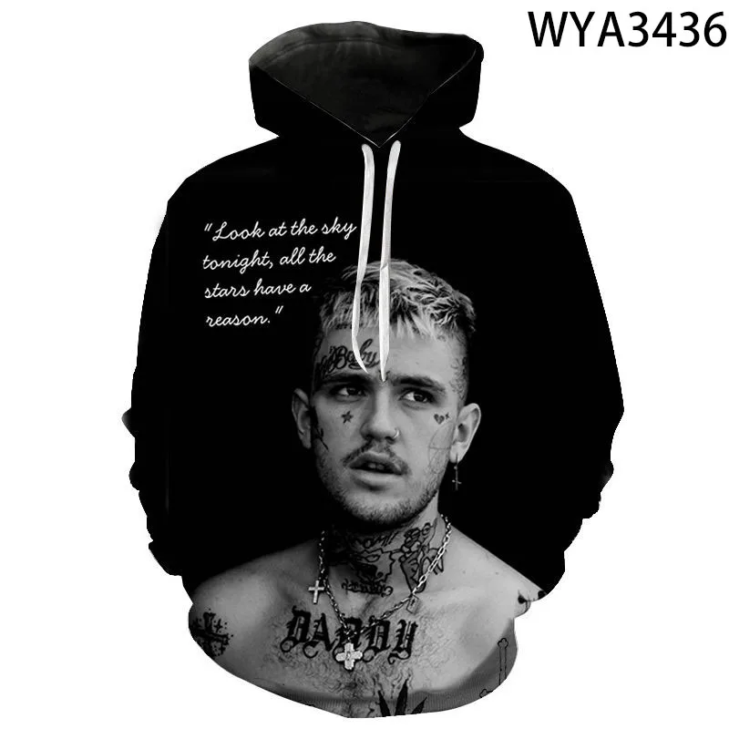 Пуловер с 3D принтом Lil Peep модные толстовки капюшоном для мужчин и женщин свитшоты