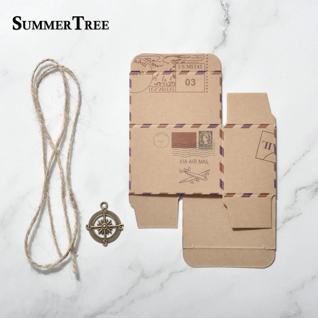 50 шт конфеты Коробки штамп дизайн Винтаж упаковывать шоколада крафт Бумага