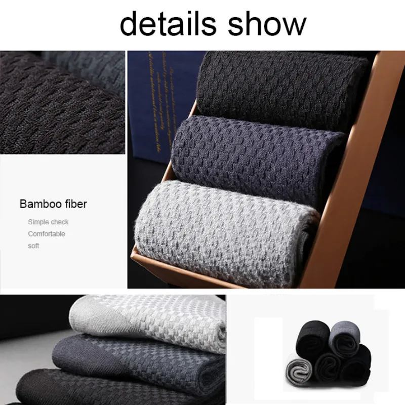 

10 Pairs/Lot High Quality Anti-Bacterial Breatheable Bamboo Fiber Breathable Compression Long Business Sock for Size39-44