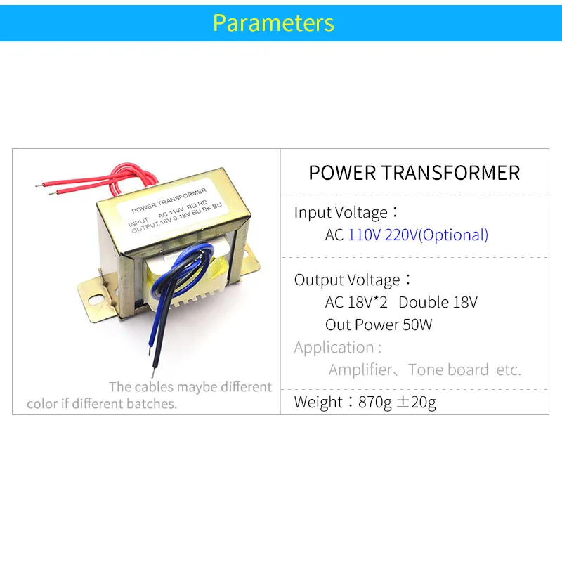 Трансформатор UNISIAN переменного тока 18 В 50 Вт вход 110 выход 220 Двойной источник