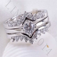 unisex proposal wedding silver color ring engagement size6 10 women men gift rings jewelry