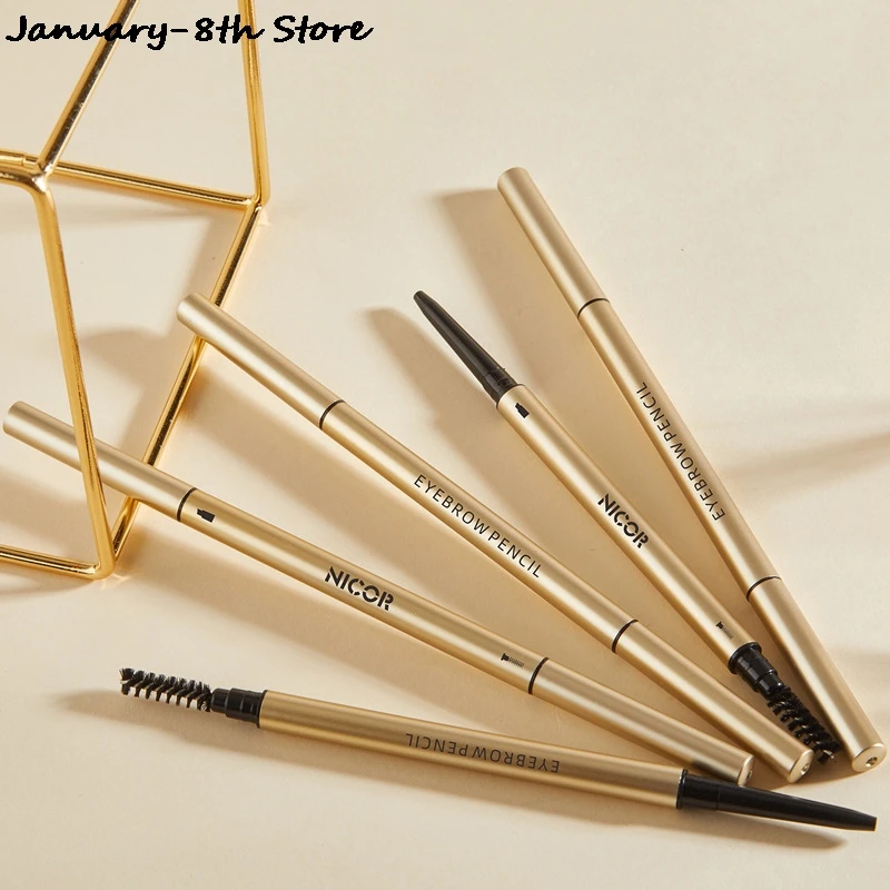 

2 In 1 Eyebrow Pencil 4 Colors Tips Liquid Eyebrow Pen Waterproof Lasting Natural Eye Brow Tattoo Makeup Tools