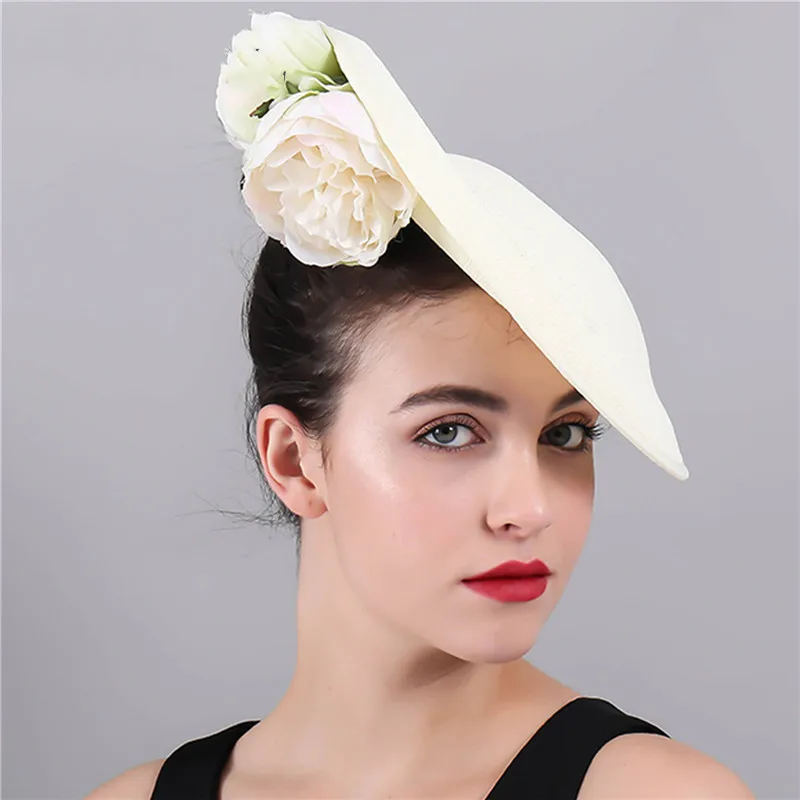 

European and American Style Popular Horse Racing Festival Hemp Yarn Headdress Party Evening Dress to Act the Role of top Hat