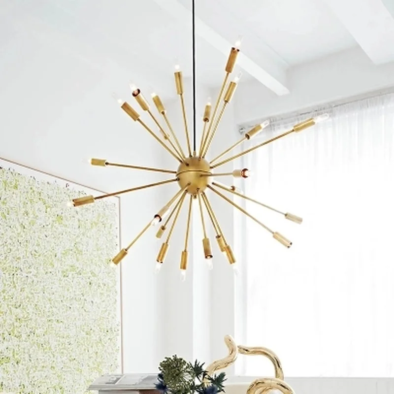 Винтаж латунь люстра спутник современный светильник подвесной Гостиная дома