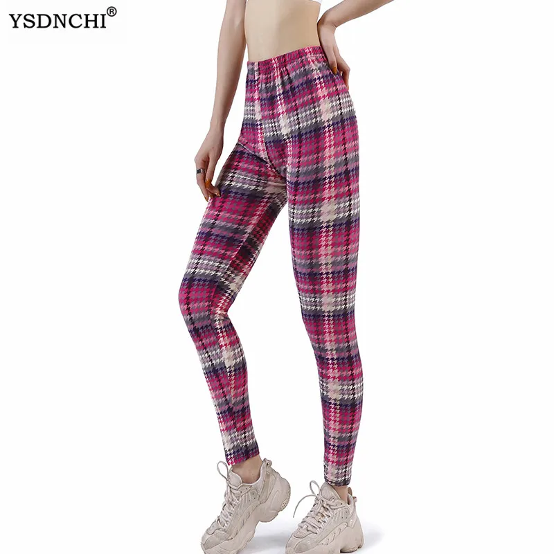

YSDNCHI High Waist Athletic Leggings Designs Push Up Leggins Sport Women Fitness Running Pants Elastic Trousers Gym Printed