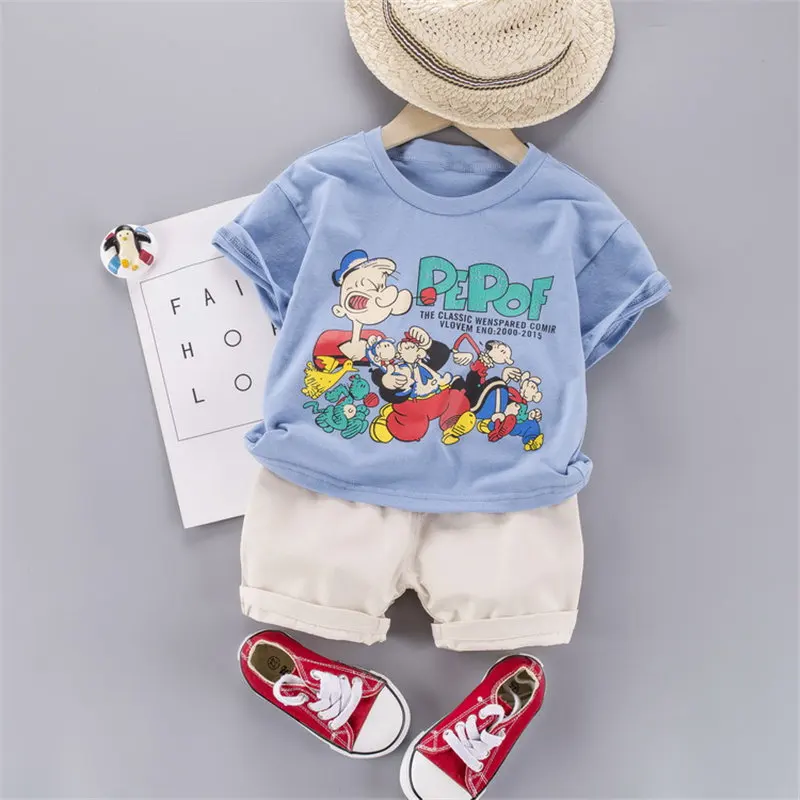 

Summer Baby Boy Cotton Out Clothes Kids cartoon O-Neck T Shirt sport Shorts 2Pcs/sets Infant Children Fashion Toddler Tracksuits