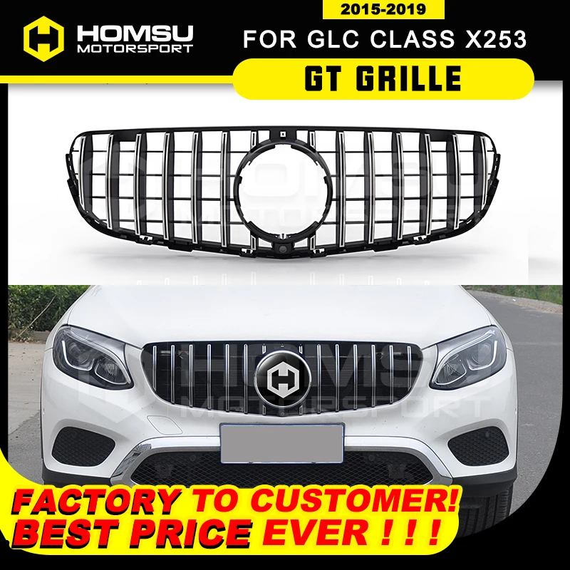Для Mercedes GLC Clas w253 GT решетка 2016 + передний бампер Racing Gt для Coupe SUV GLC43 GLC200 GLC260 GLC300