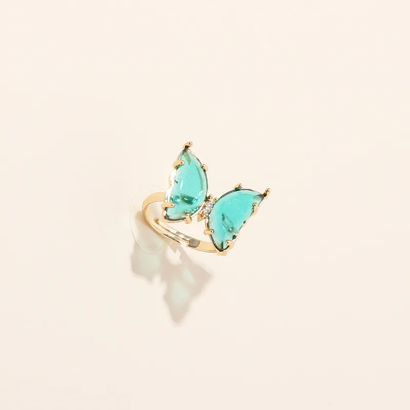 

Sen Series Acrylic Bow Color Transparent Live Mouth Rings Female Ins Net Red Tide Girl Simple Fashion Super Fairy Rings Jewelry