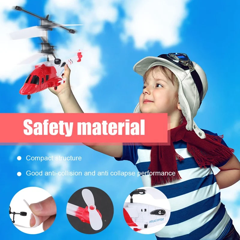 Children's Induction Aircraft Toy Helicopter Anti-collision Remote Control Gesture Mini Electric Fly Toys for Kids | Игрушки и хобби