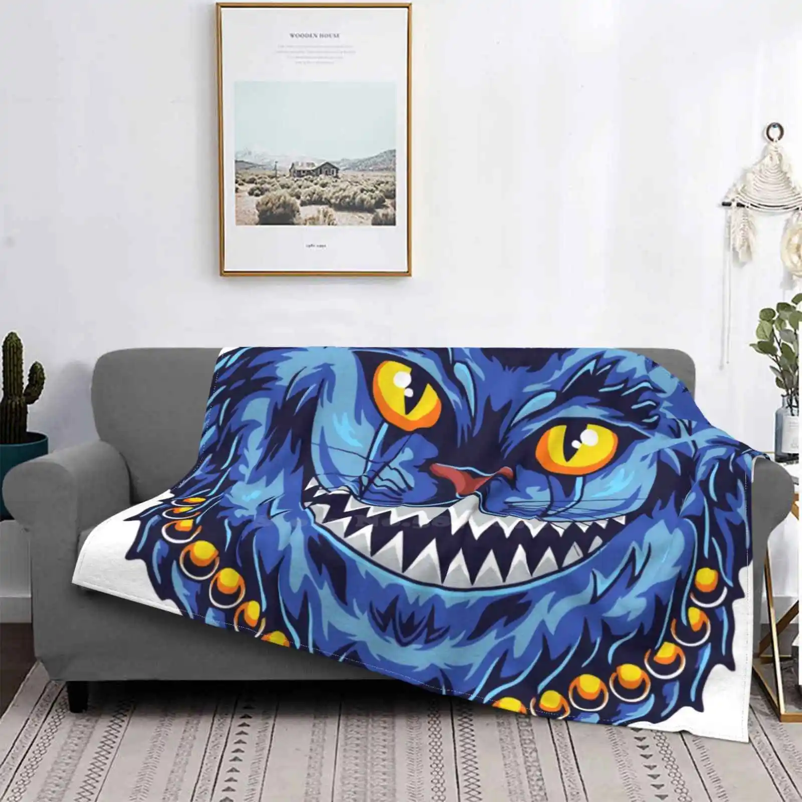 

Cheshire Cat Hot Sale Printing High Qiality Warm Flannel Blanket Cheshire Cat