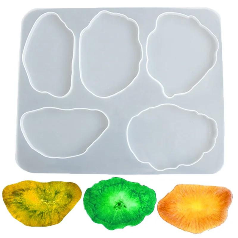 

2021 New DIY Crystal Epoxy Mould Large Table Mould Coaster Collection Multi-Specification Base Tea Coaster Silicone Mould