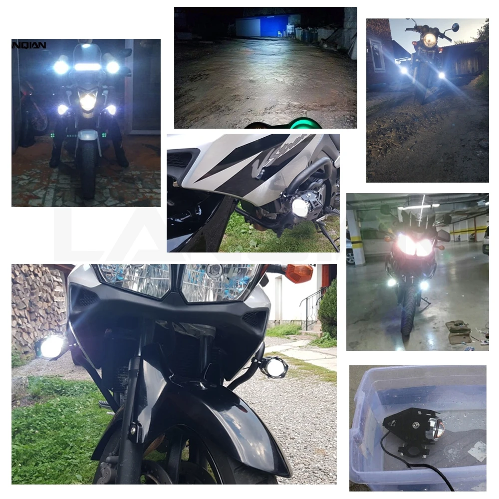 Motorcycle LED Headlight Motorbike Driving Spotlight Fog Spot Head Light Lamp For 125 200 390 RC |