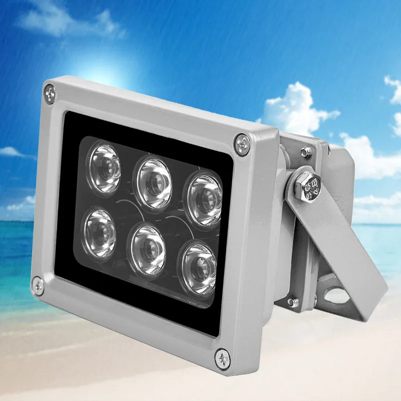 Инфракрасная лампа с 6 светодиодами Водонепроницаемая IP65 | Безопасность и защита