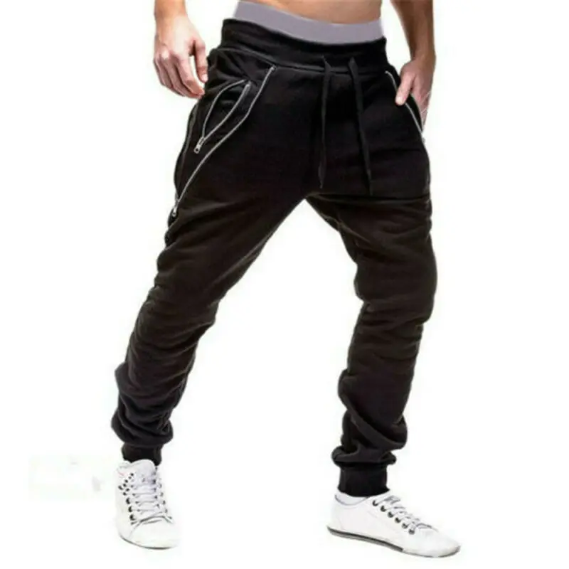 

AU Men Loose Sport Pants Elastic Waist Trousers Running Jogger Track Sweatpant