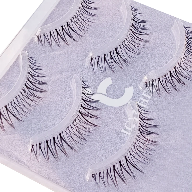 5 пар натуральных ресниц короткие для азиатских глаз набор пушистых Wispey телесные