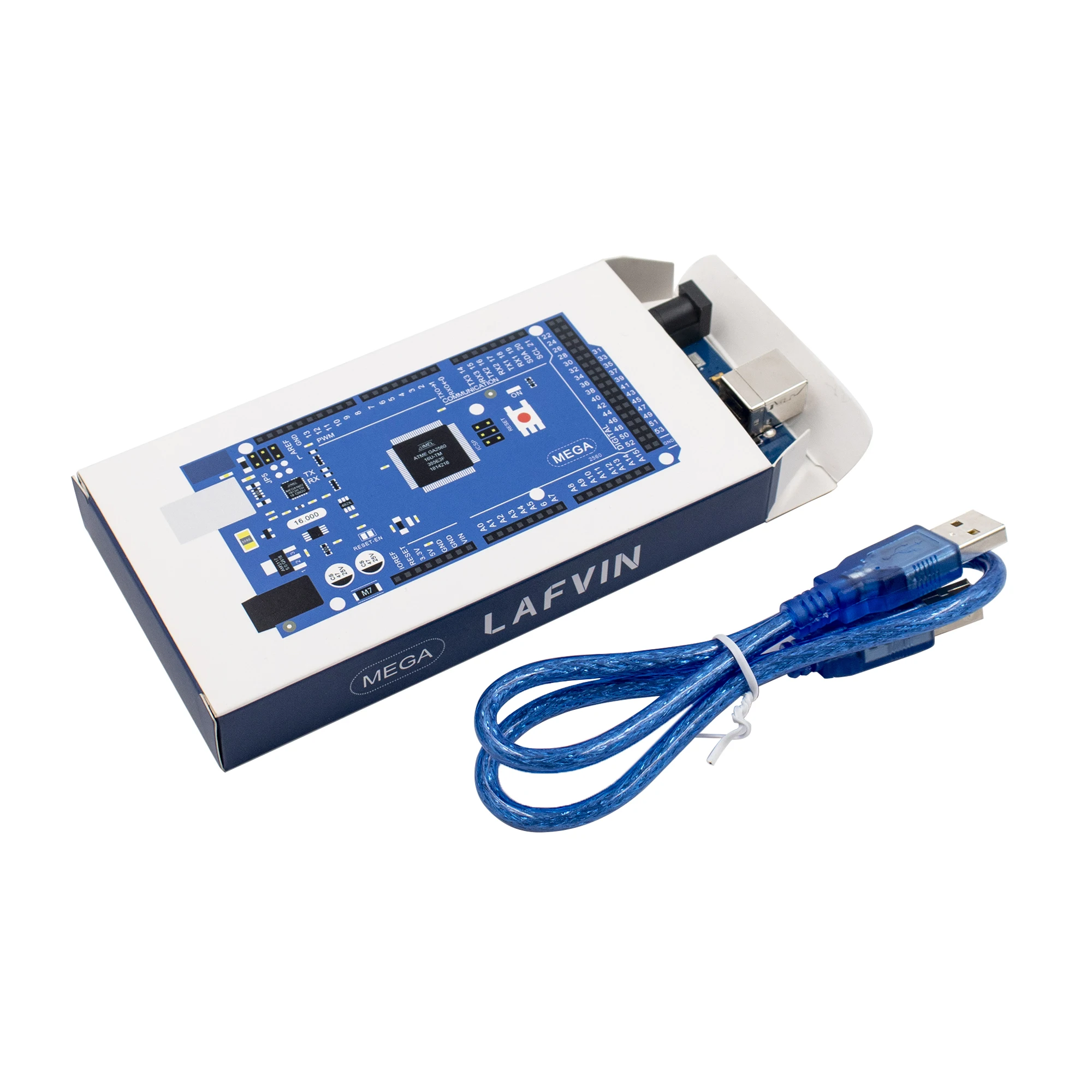 Плата Mega 2560 R3 с usb-кабелем, чип ATMega 2560 ATMega16U2 для интегрированного драйвера Arduino в розничной упаковке