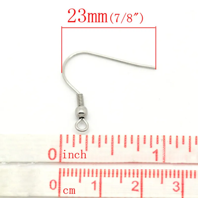 Серьги-Крючки из нержавеющей стали 304 серебристого цвета 23 мм (7/8 ") x 22 (7/8")