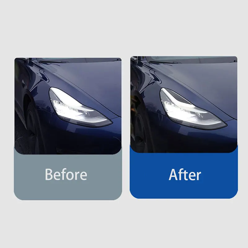 

2pcs Car Headlamp Eyebrow Decorative Patch Headlight Sticker Carbon Fiber Exterior Decoration for Tesla Model 3 Auto Accessories