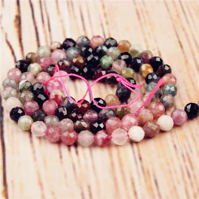 Цветные турмалиновые бусины из натурального камня 2/3/4 мм сосновые космические