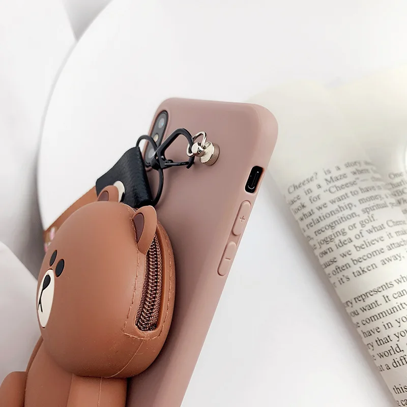 Мягкий силиконовый мультяшный персонаж милый кошелек для монет для samsung/A5/A6/A8plus/A6plus/A9/A920/A9S/A750/A7/A82018/A20/A30/A40/A50/A70/note10plus