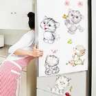 Милые декоративные наклейки в виде кошек для детской фотосъемки, Diy Мультяшные животные, котенок, настенное искусство из ПВХ