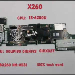 laptop x260 motherboard lenovo thinkpad nm a531 for x260 cpu i5 6200u fru 00up190 01en193 01hx027 test ok free global shipping