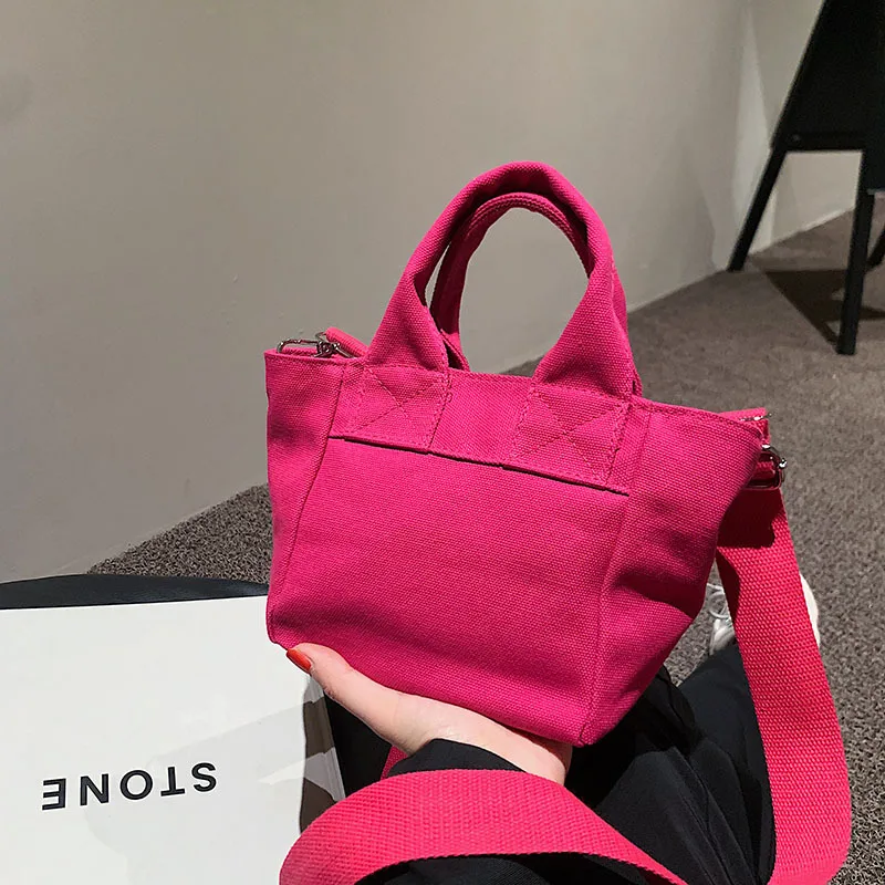 

Solid Color Canvas Women Handbags 2021 New Ladies Small Shoulder Crossbody Bag Famous Designer Casual Female Tote Messenger Bags