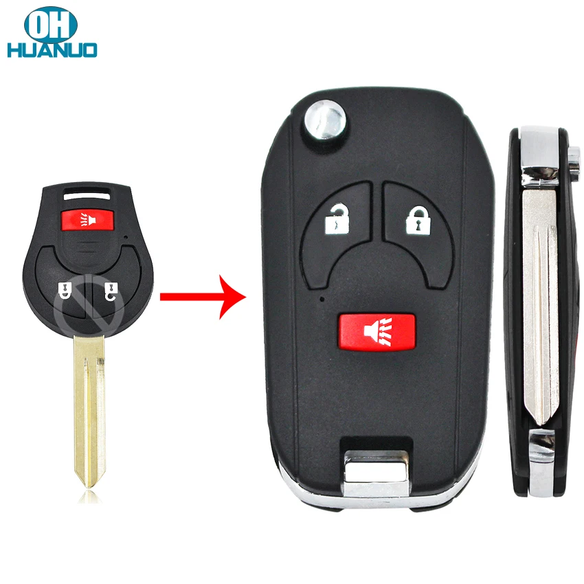 Модифед 2 + 1 кнопки сменный пульт дистанционного управления чехол для ключа Nissan