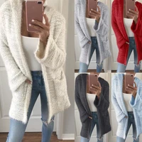 2020 fashion women solid color long sleeve hooded fluff knitted cardigan coat outwear womens clothing %d0%ba%d1%83%d1%80%d1%82%d0%ba%d0%b0 %d0%b6%d0%b5%d0%bd%d1%81%d0%ba%d0%b0%d1%8f