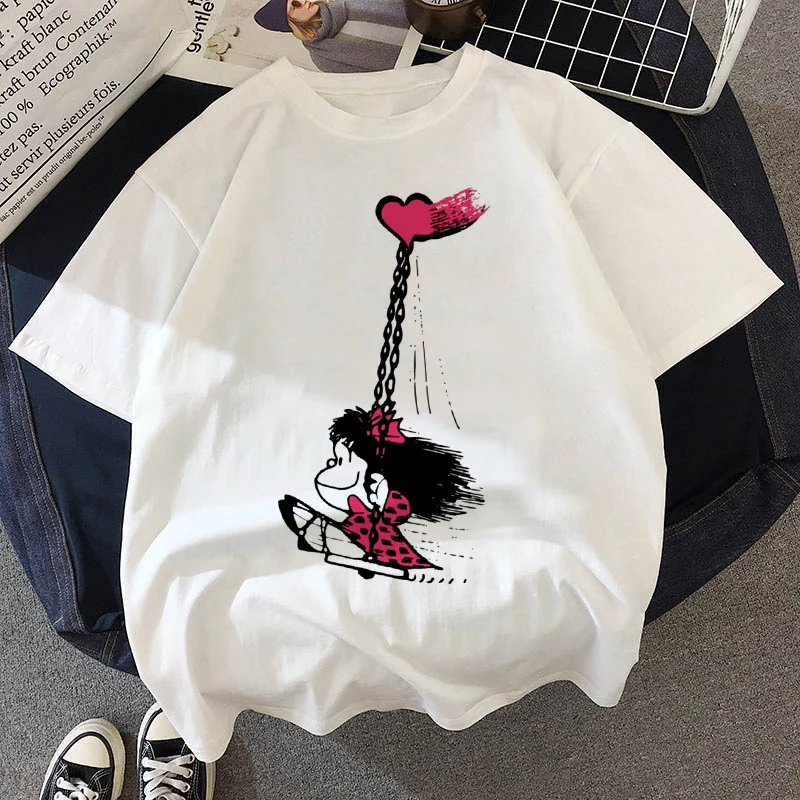 

90s Graphic Rock Top Tees Female Lovely Satan girl Theme T Shirt Women Harajuku Vintage T-shirt Fashion Queen Tshirt