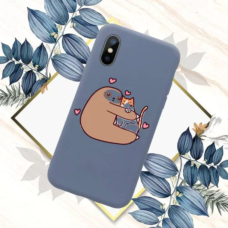 

Sloth Cute Animals Phone Case Candy Color for iPhone 11 12 mini pro XS MAX 8 7 6 6S Plus X SE 2020 XR