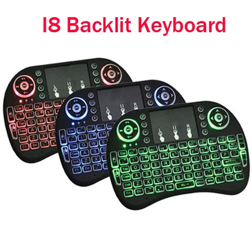 I8 Backlit English Smart tv I8 Mini 2,4G Беспроводная Клавиатура Тачпад 3 цвета с подсветкой Air mouse русские языки Android tv BOX PS3/PS4 компьютер - Цвет: I8 Backlit English