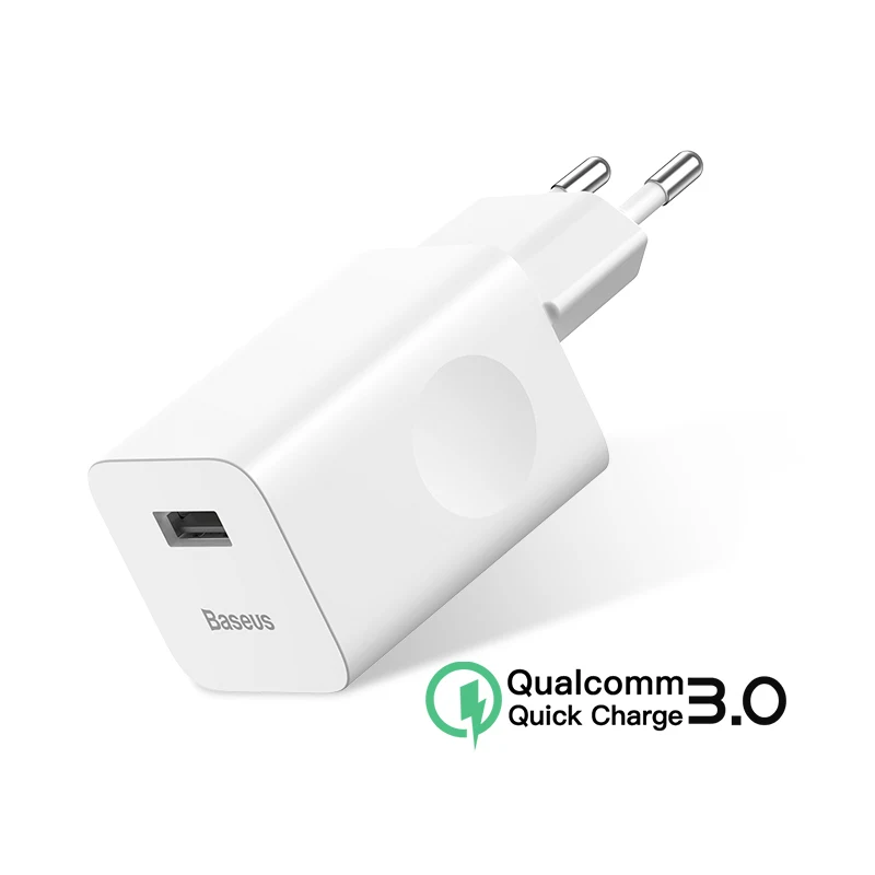 QC3.0 USB Charger Baseus 24 Вт Быстрая зарядка 3,0 USB зарядное устройство для Xiaomi Mi 9 samsung S7 USB быстрое зарядное устройство для iPhone 8 X настенное зарядное устройство адаптер - Тип штекера: QC3.0 USB Charger