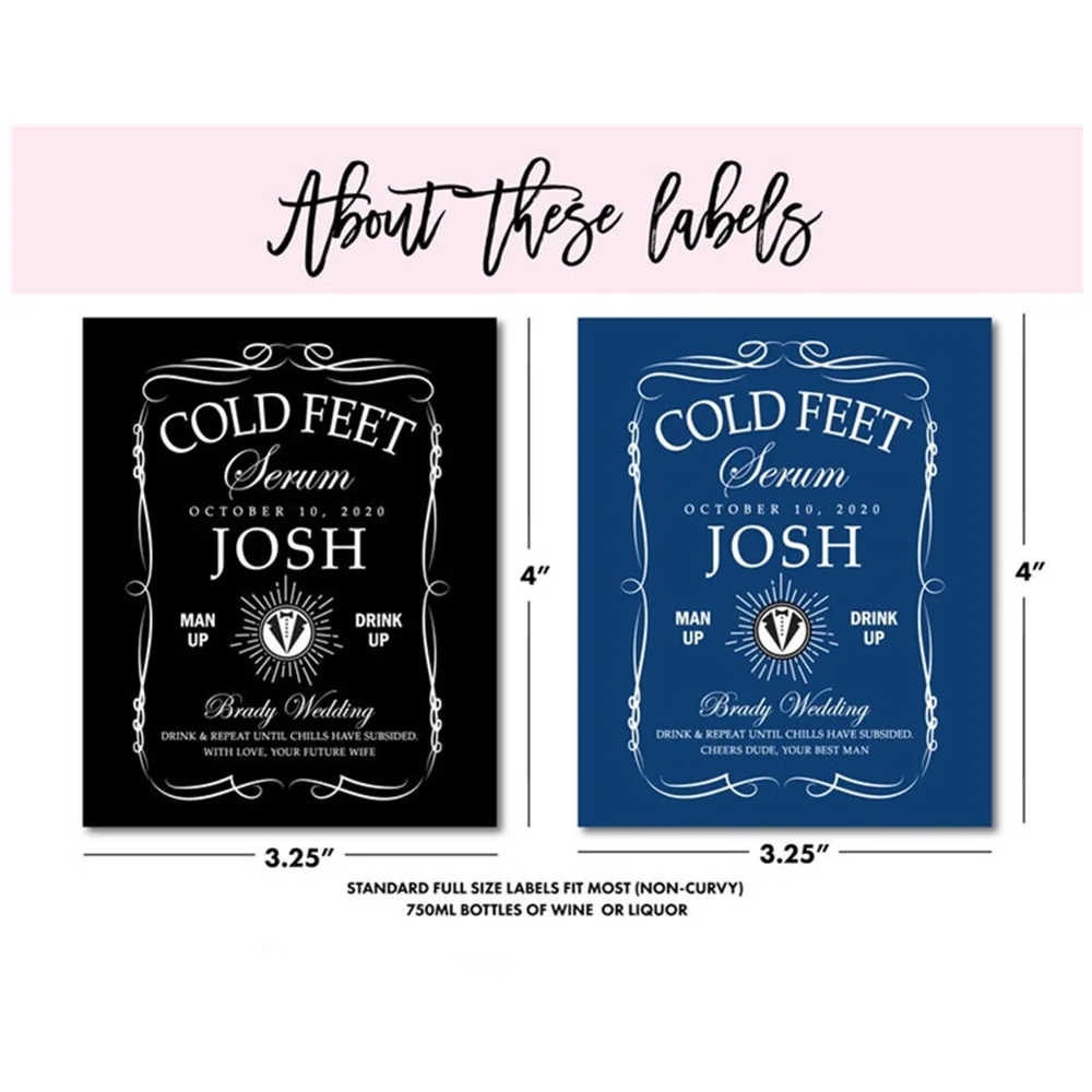 Пользовательские 4 шт. этикетки для бутылок с ликером фотоэтикетки на заказ