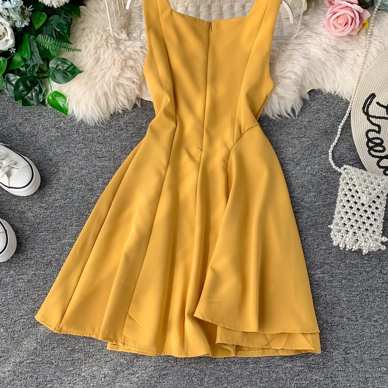 Винтажное тонкое летнее осеннее короткое платье на пуговицах, vestido de festa, сарафан на бретелях, Повседневные Вечерние женские платья трапециевидной формы с высокой талией