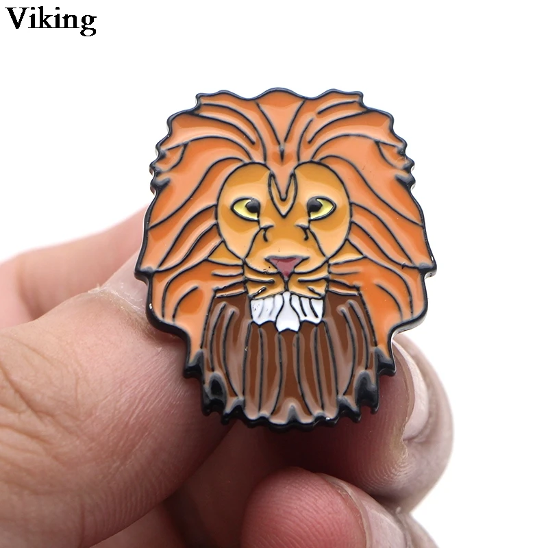 

1Pcs Tiger Lion Bear Badges Cool Brooch Cartoon Pins Metal Brooches Animal Pin For Kids Women Men Hat Pin Collar Pins G0387