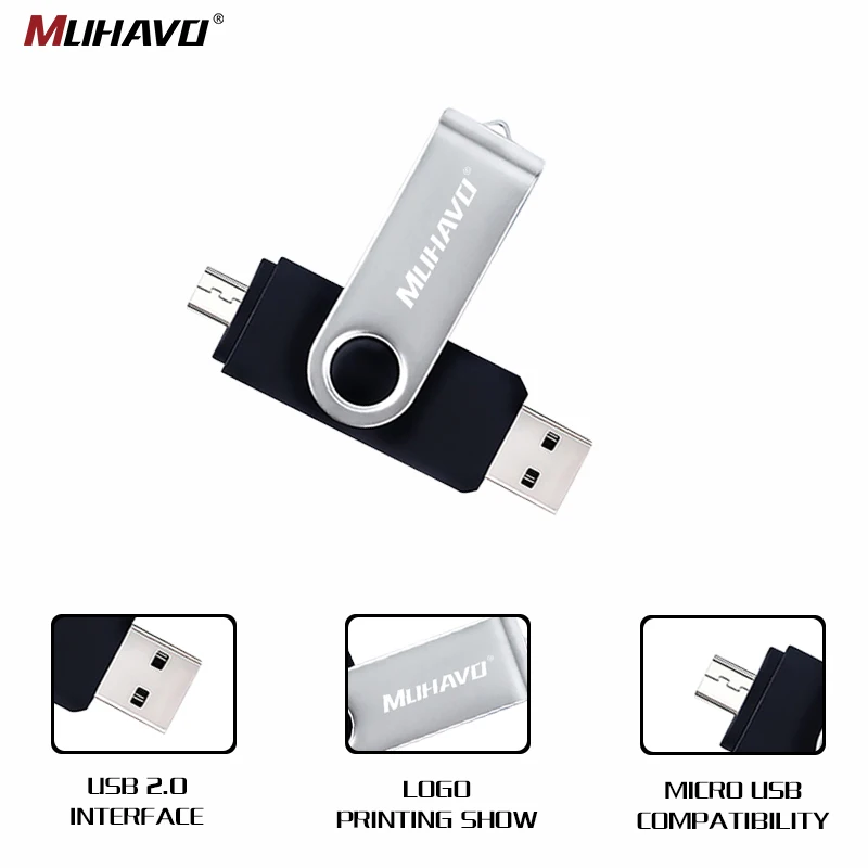 OTG USB флеш накопитель 128 ГБ 16 8 4 64 Гб металлический otg cle usb 2 0 32G запоминающие