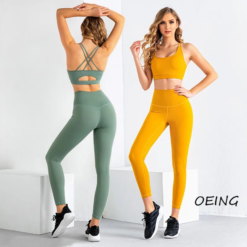 

2 Piece Set Women Yoga Outfits for Women Workout Clothes for Women 2021 Gym Set Women Lounge Wear Set