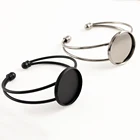 Высокое качество 25 мм черный и ружья черный Позолоченный Браслет База Браслет пустые результаты лоток Безель Установка Кабошон Камея