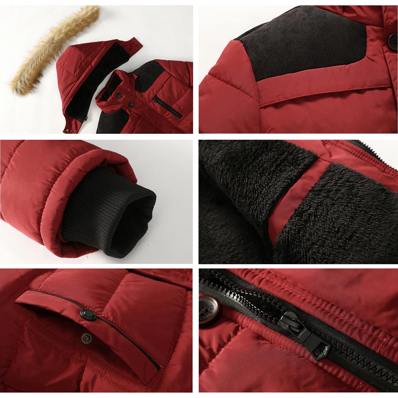 

2020 Fur Collar Hooded Men Winter Jacket Men Coat Snow Parka Down Jacket Outerwear Thick Thermal Men Warm Wool Liner Coat M-6XL