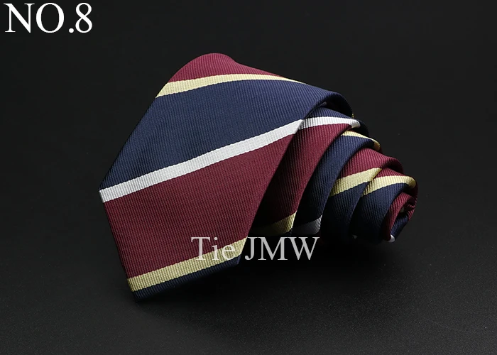 Classic Stripe Mens Tie - Jacquard Necktie in Red Blue Green for Daily Wear and Weddings