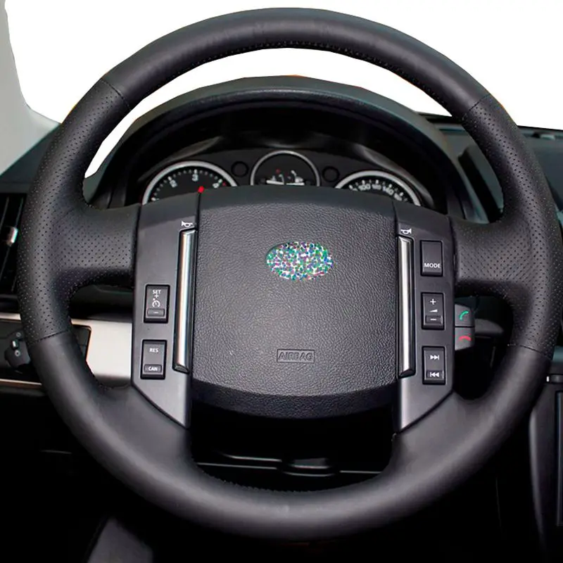Чехол для руля натуральная кожа черный чехол рулевого колеса автомобиля Land Rover