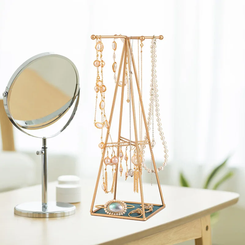 

Pyramid New Jewelry Stand Pearl Necklace Precious Metal Bracelet Earrings Display Activity Counter Display Stand
