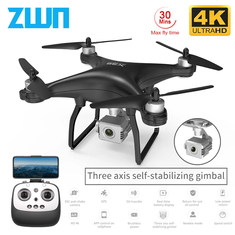 Квадрокоптер ZWN X35 Pro GPS Wi-Fi 4K HD камера | Игрушки и хобби