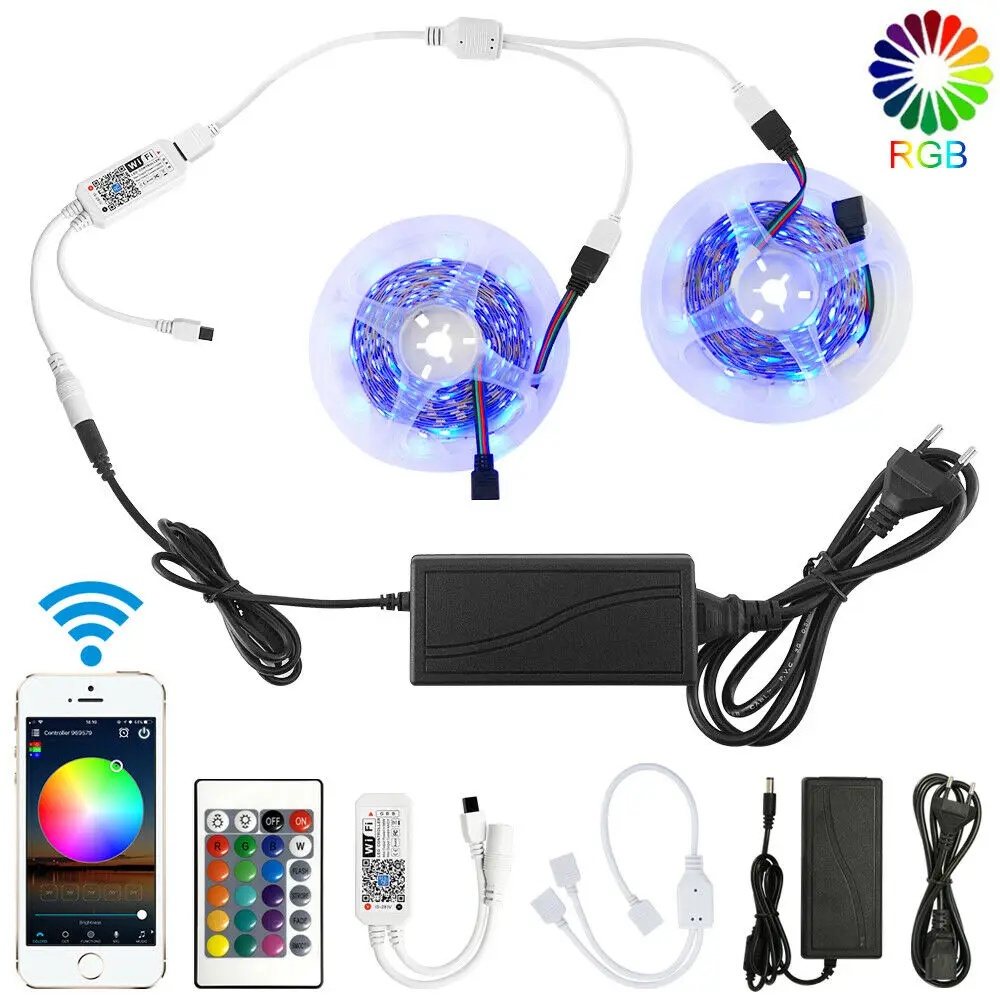5 м 10 цветных (RGB) светодиодных лент комплект Smart WI-FI 5050 номер светильник набор +