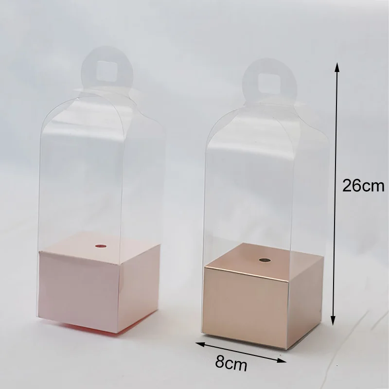 

Portable Transparent Packaging Box Valentine Rose Gift Display Box DIY Wedding Gift Box Valentine Christmas Gift Boxes Cake Box