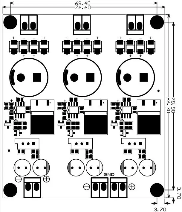 Positive and negative dual voltage HiFi multi-output 3-way DC stabilized power supply board |