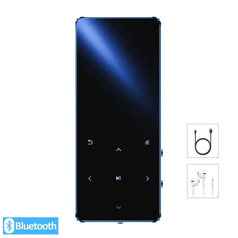 

MP3 Player with Bluetooth hifi lossless mini music player with fm radio speaker headphones, sport MP 3 metal walkman dap